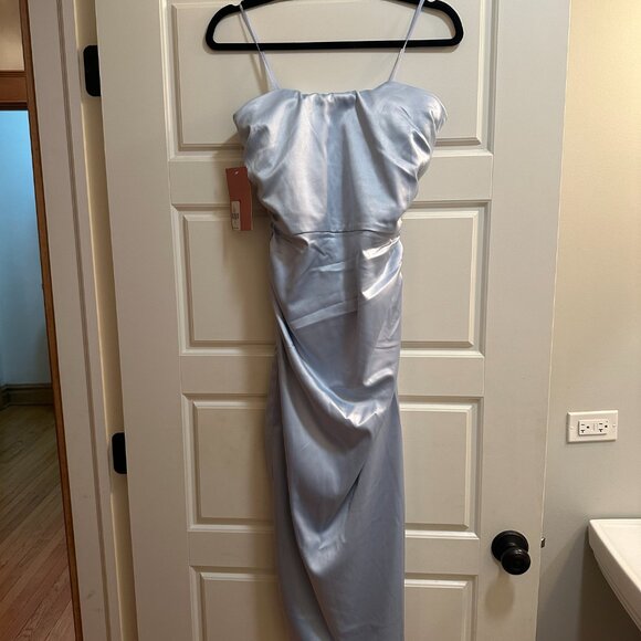 Anthropologie BHLDN Selena Strapless Stretch Satin Midi Dress - NWT. Size M. - Picture 4 of 5